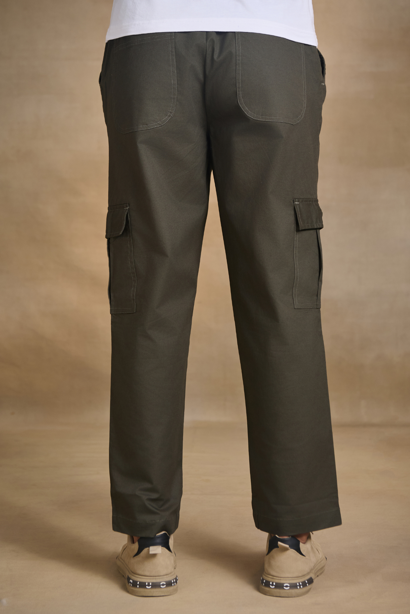 Mens Relaxed Fit Trousers/Baggy Cargo - Green