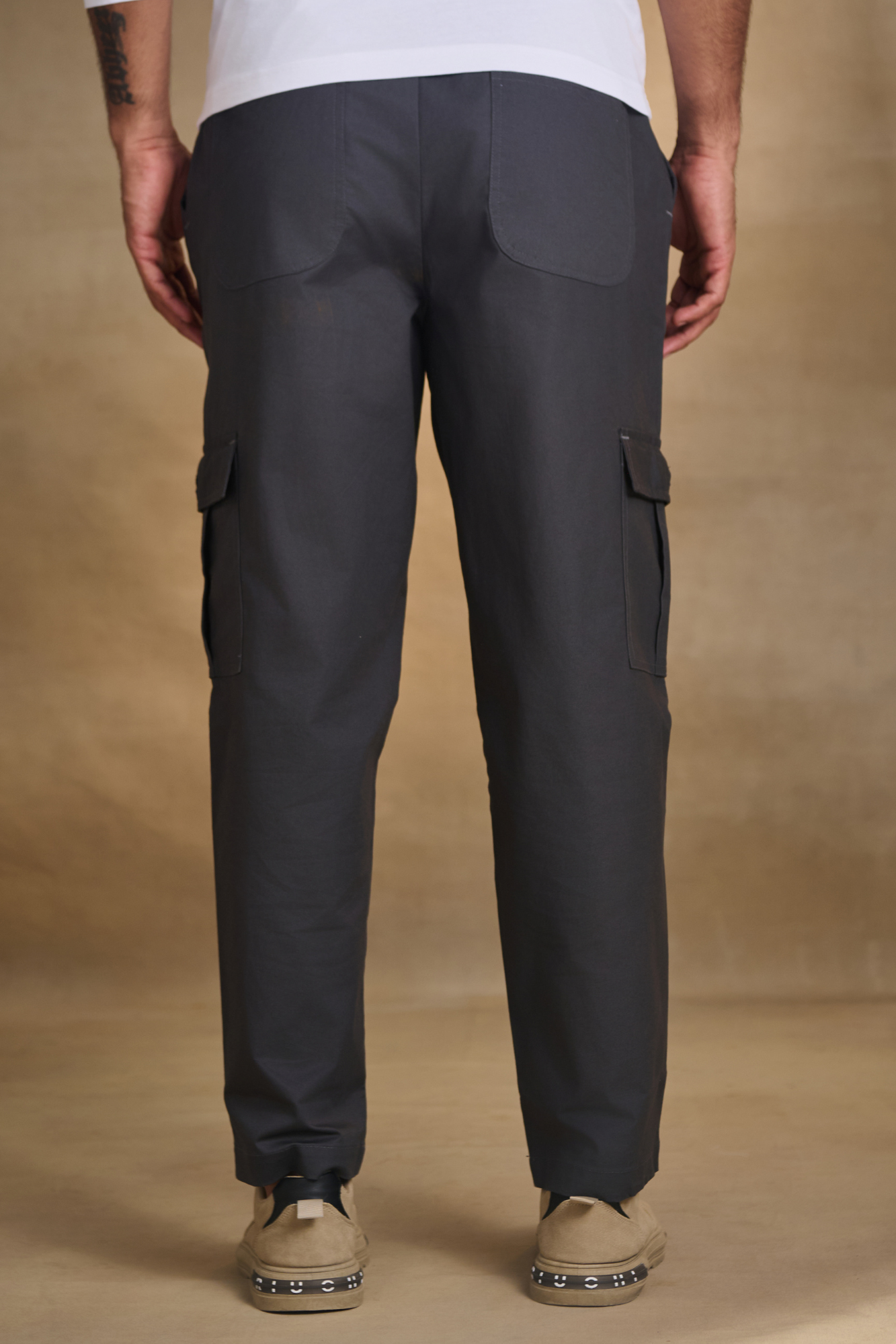 Mens Relaxed Fit Trousers/Baggy Cargo - Grey