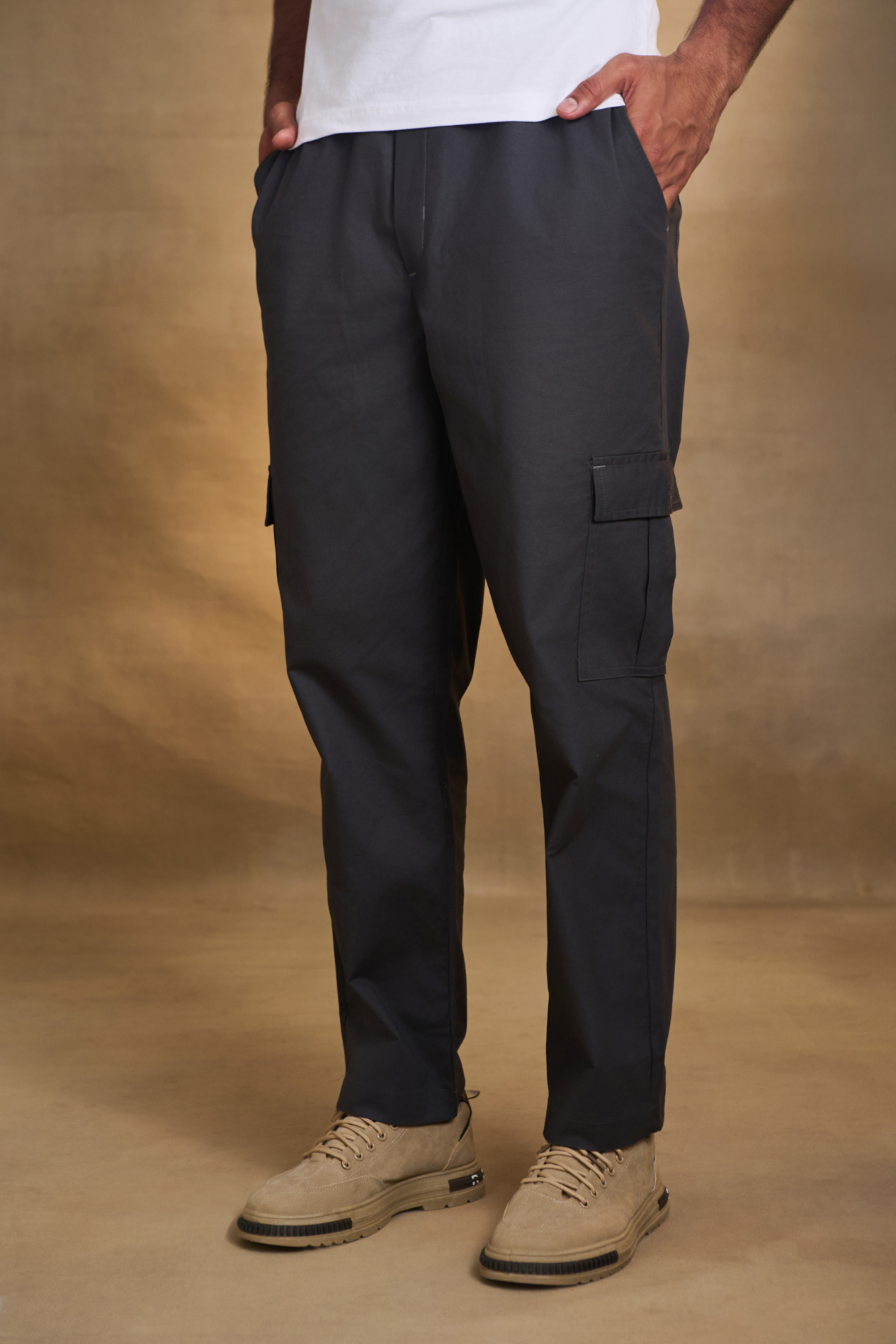 Mens Relaxed Fit Trousers/Baggy Cargo - Grey