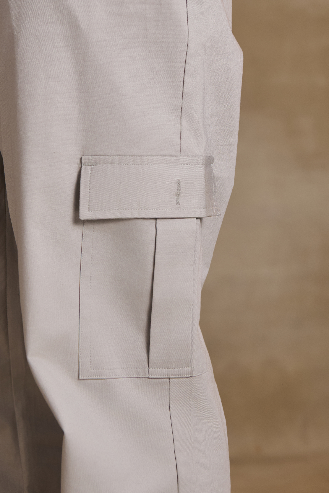 Mens Relaxed Fit Trousers/Baggy Cargo - Light Grey