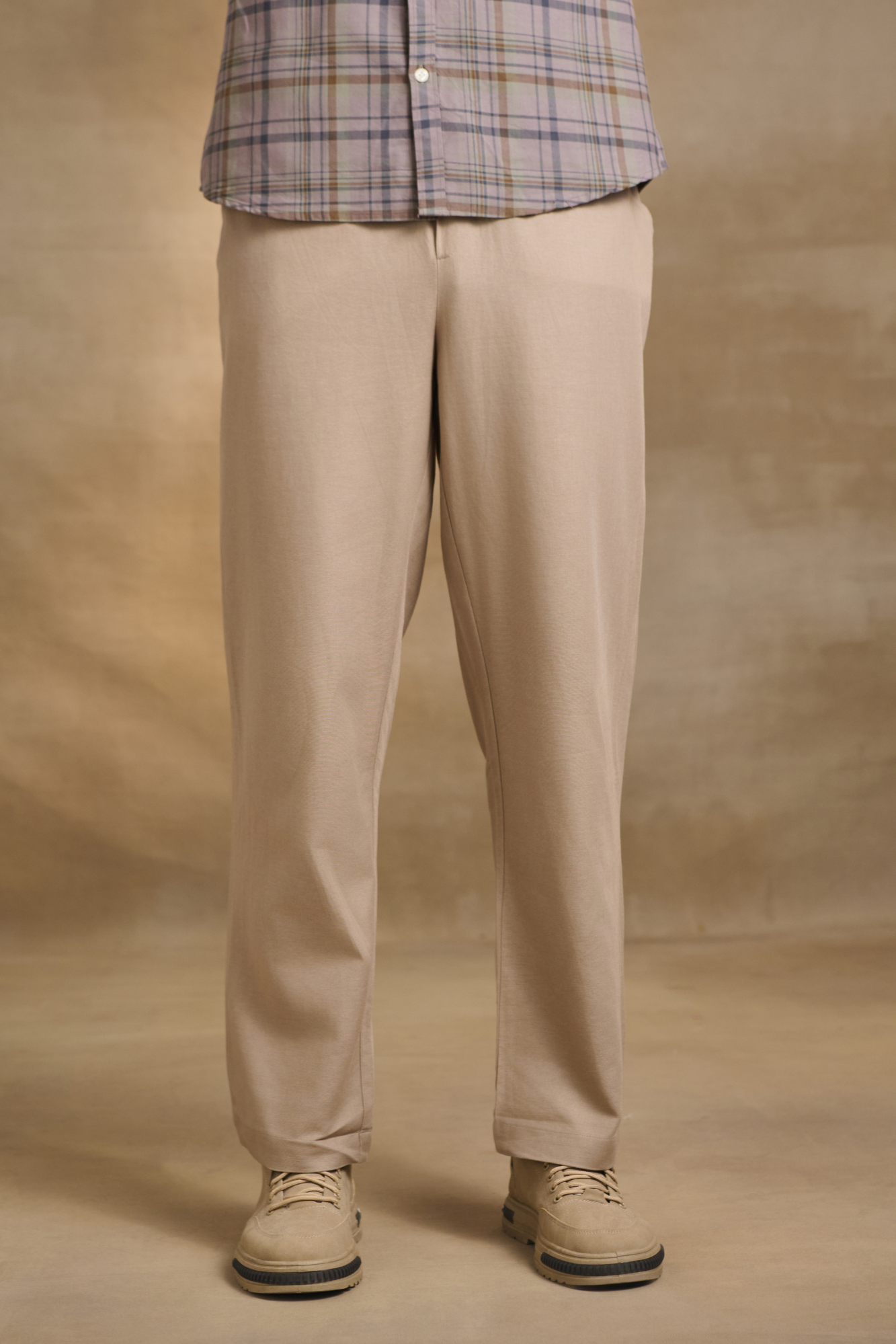 Mens Relaxed Fit Trousers/Baggy Pant - Beige