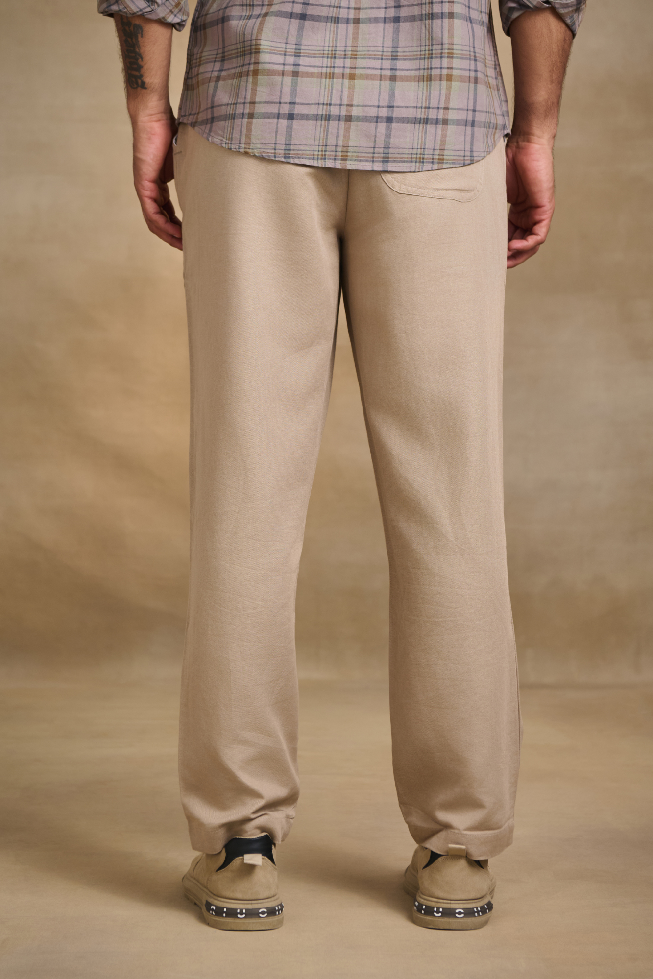 Mens Relaxed Fit Trousers/Baggy Pant - Beige