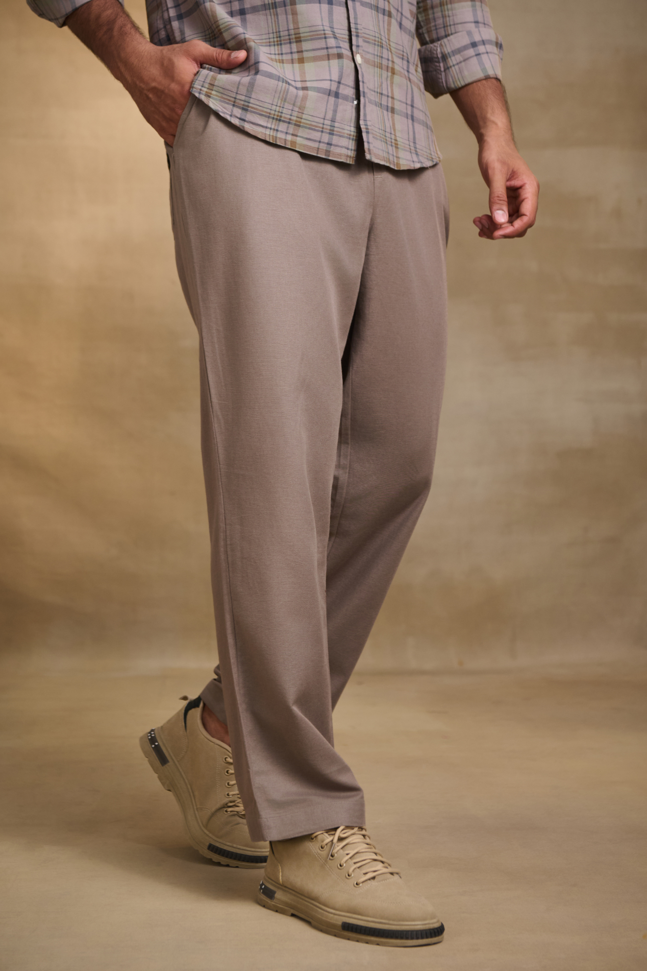 Mens Relaxed Fit Trousers/Baggy Pant - Brown