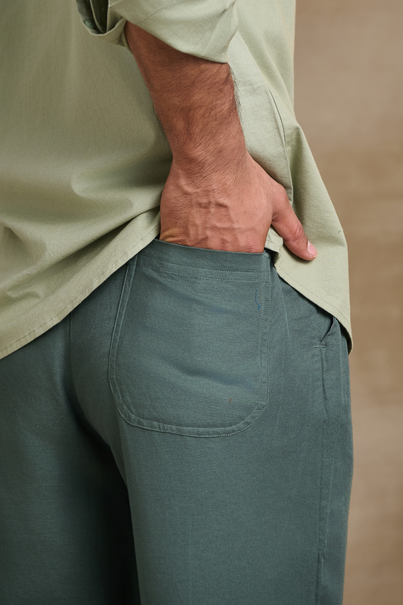 Mens Relaxed Fit Trousers/Baggy Pant - Green