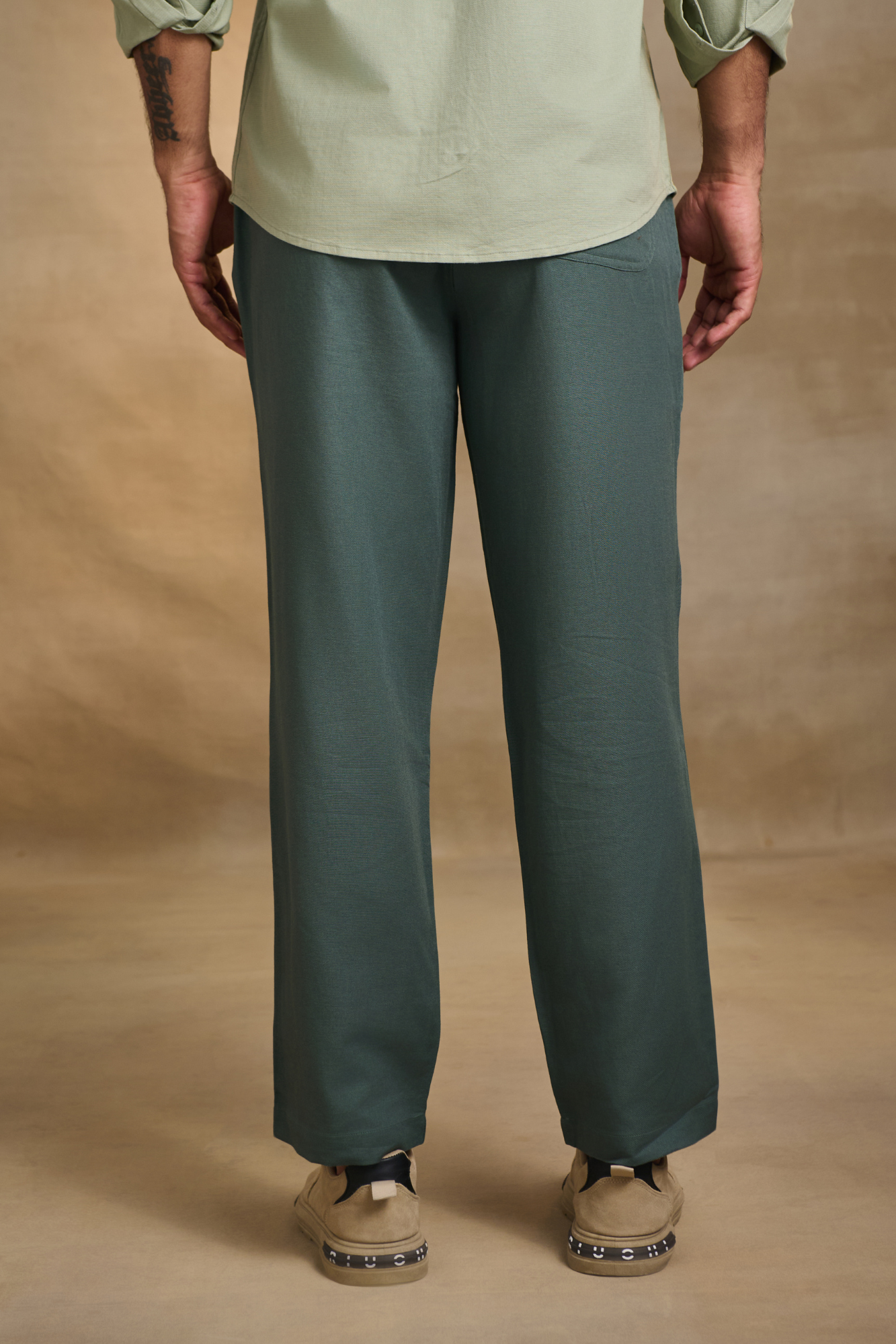 Mens Relaxed Fit Trousers/Baggy Pant - Green