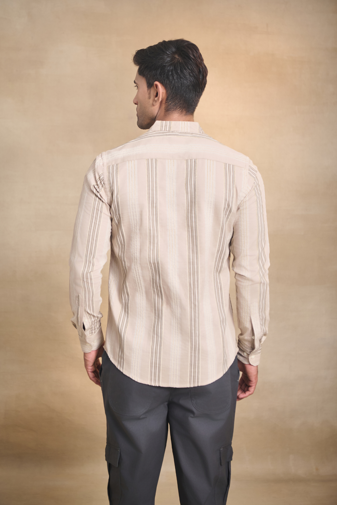 Striped Casual Shirt - Beige