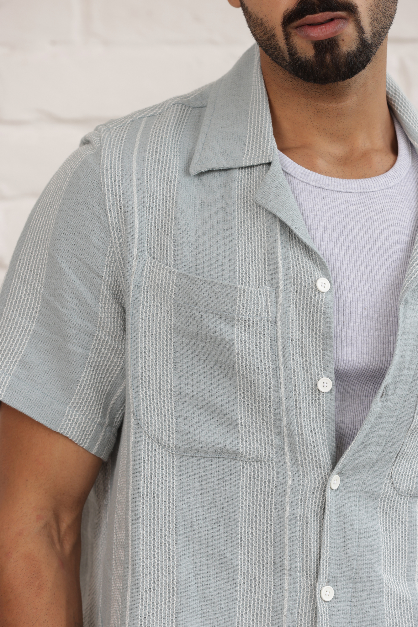 Boxy Cuban Collar Shirt - Green