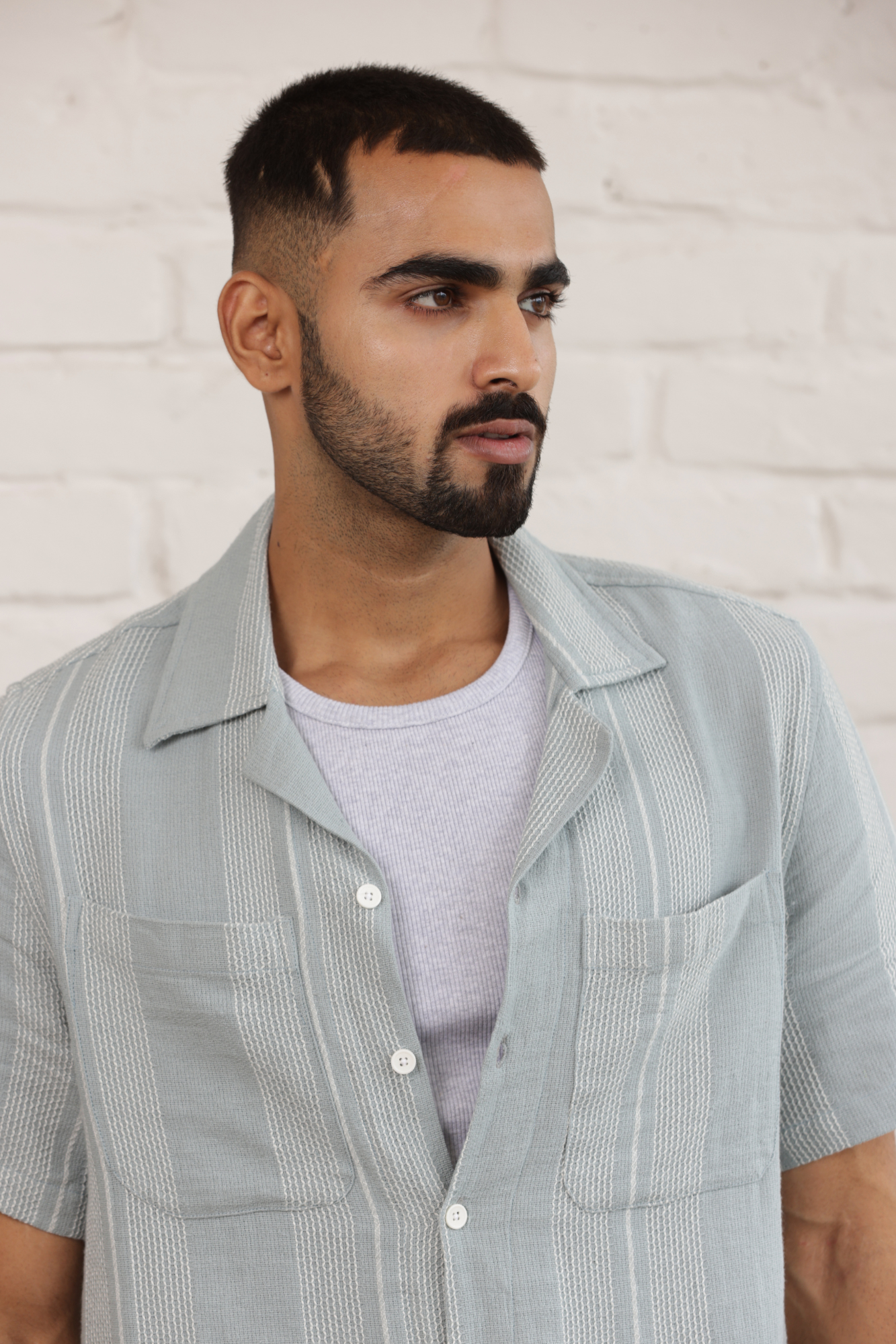 Boxy Cuban Collar Shirt - Green