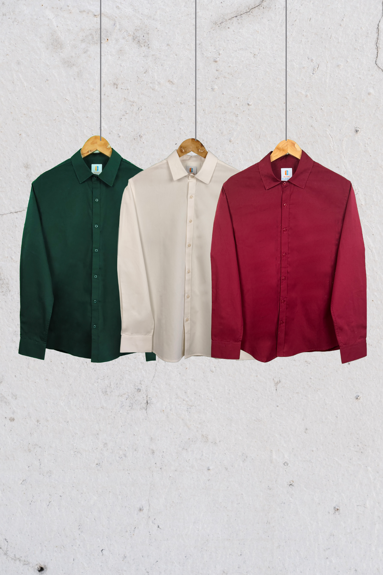 Essential Plain Premium Cotton Shirt Combo Pack of 3