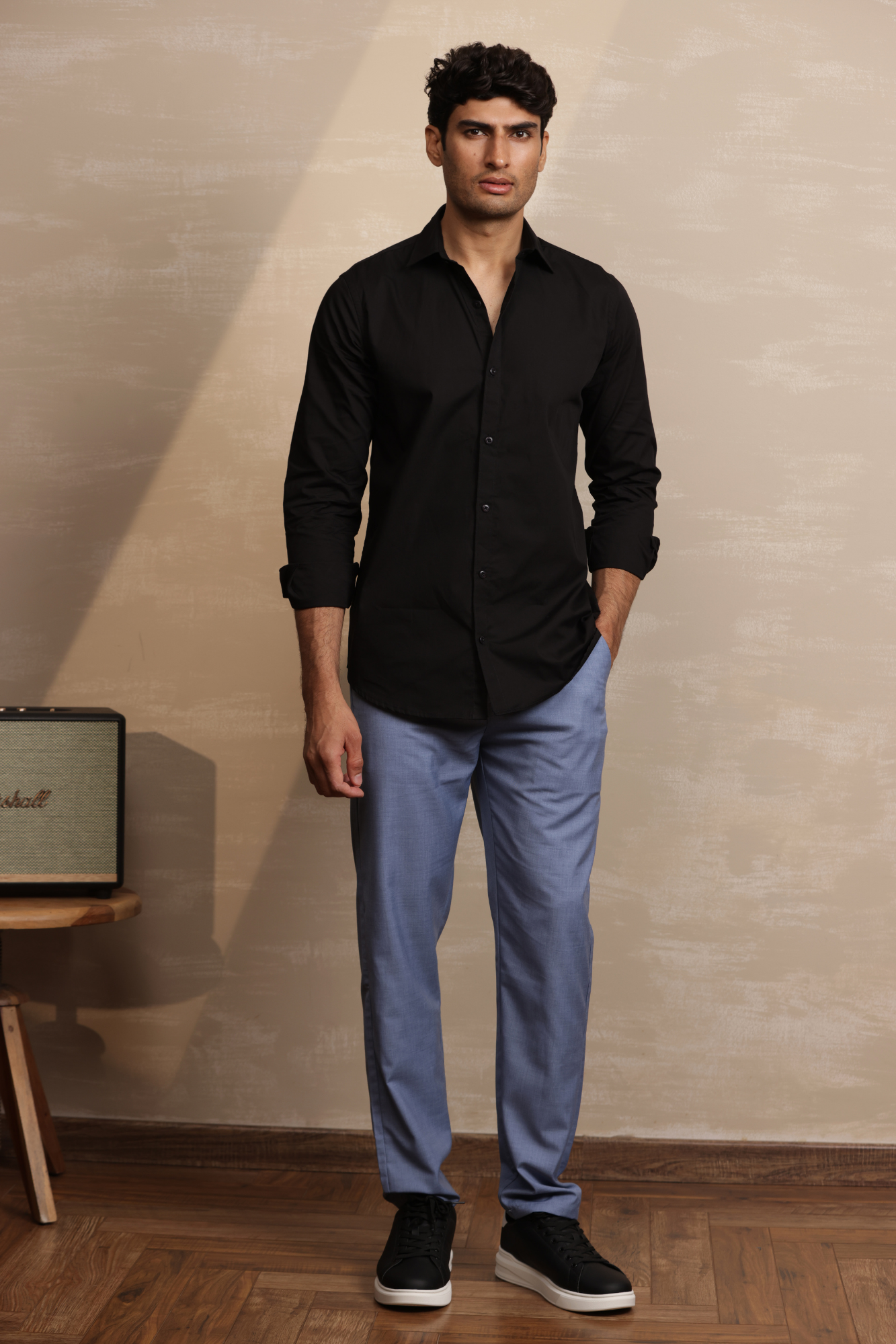 Essential Plain Premium Cotton Shirt - Black