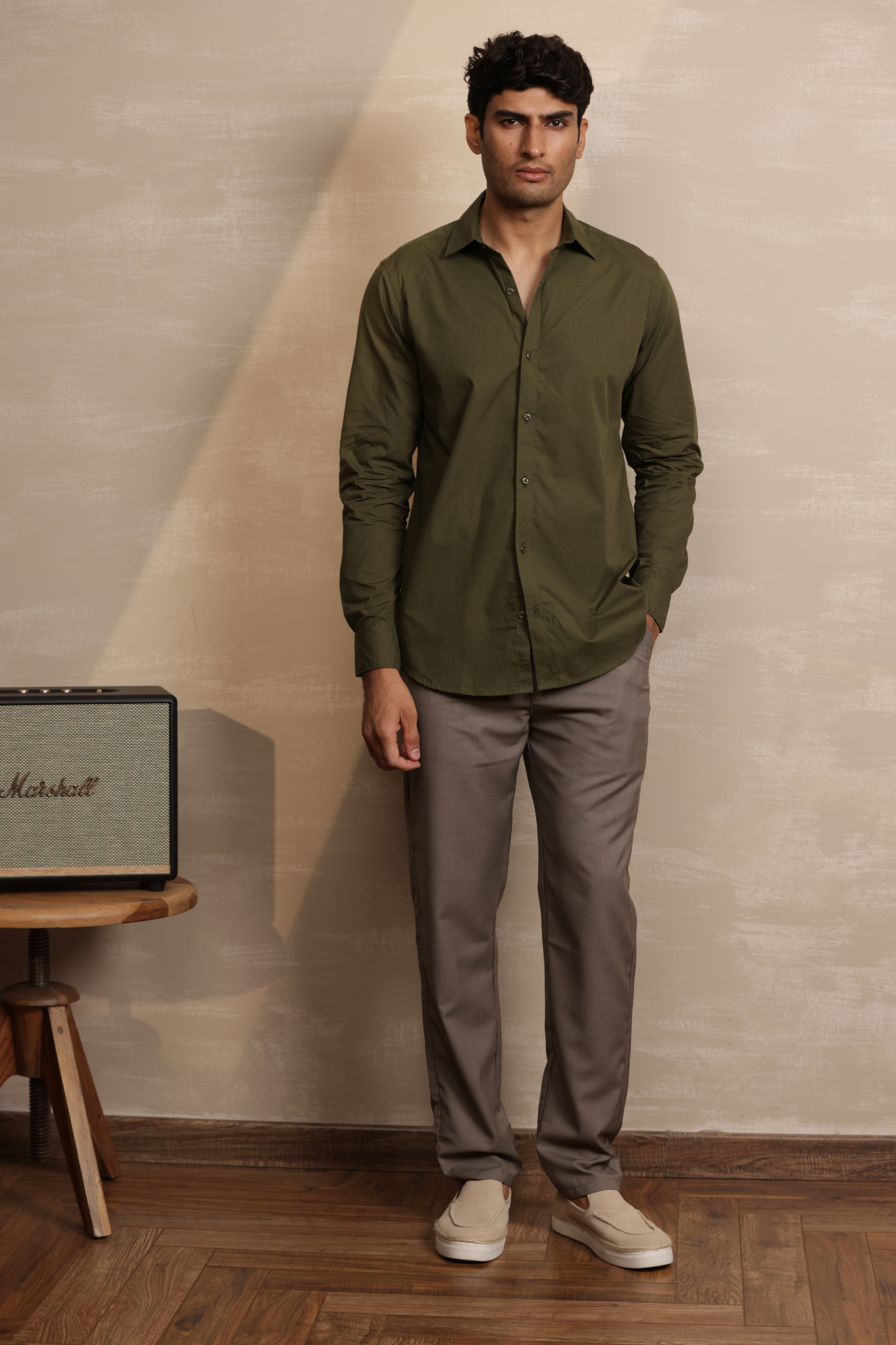 Essential Plain Premium Cotton Shirt - Green