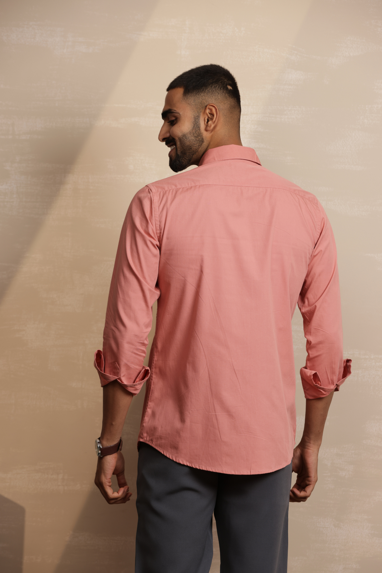 Essential Plain Premium Cotton Shirt - Peach