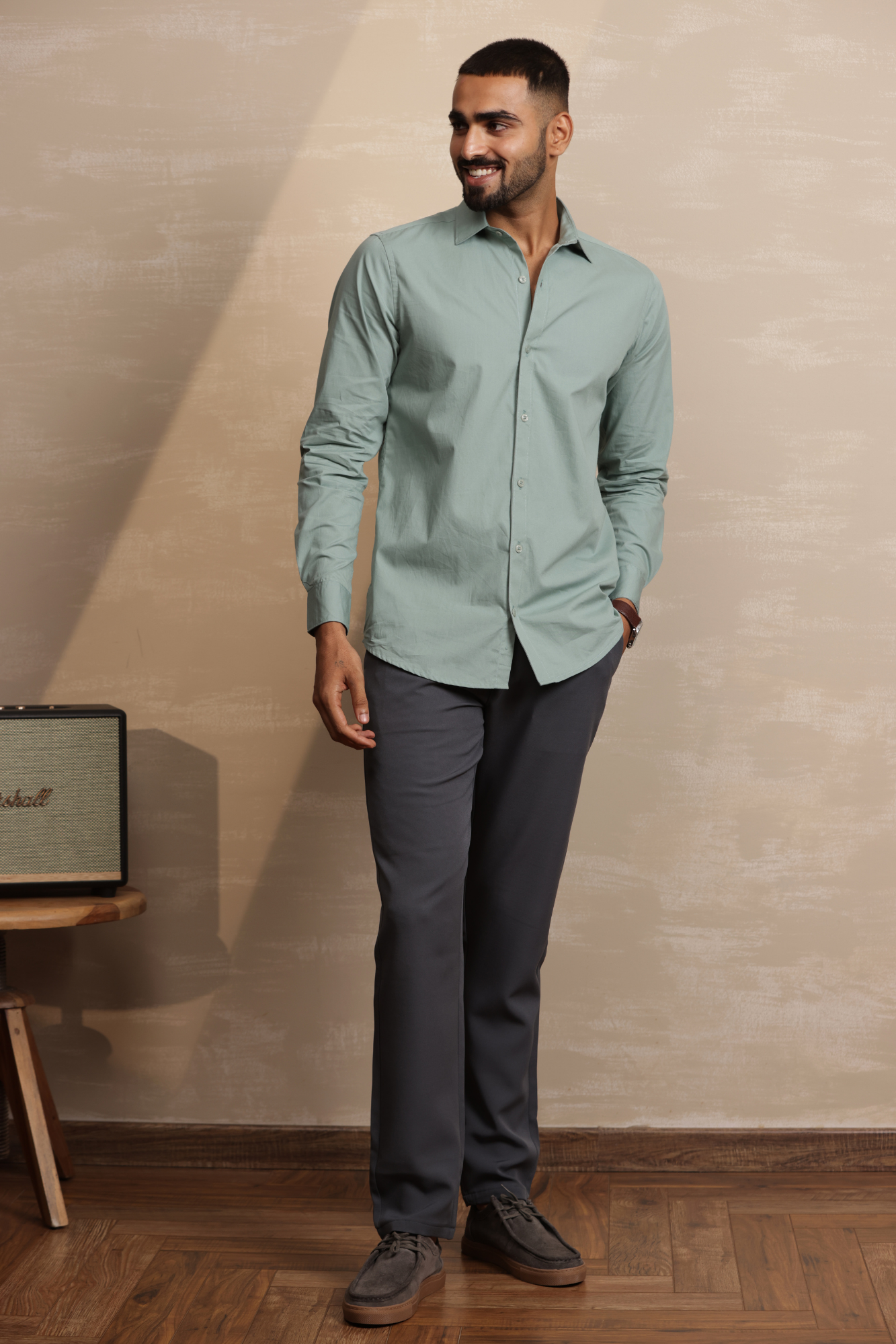 Essential Plain Premium Cotton Shirt - Pista