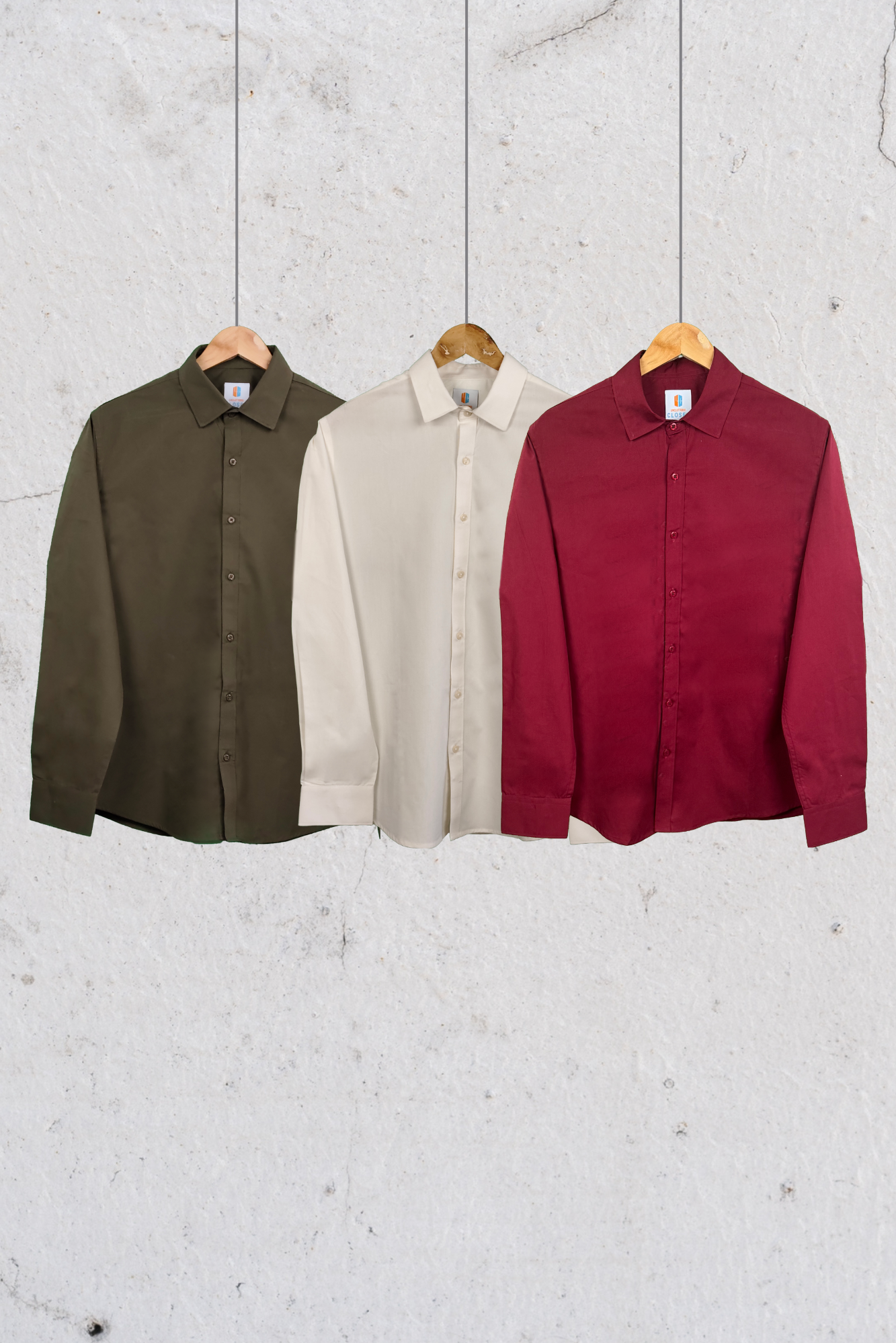 Essential Plain Premium Cotton Shirt Combo Pack of 3
