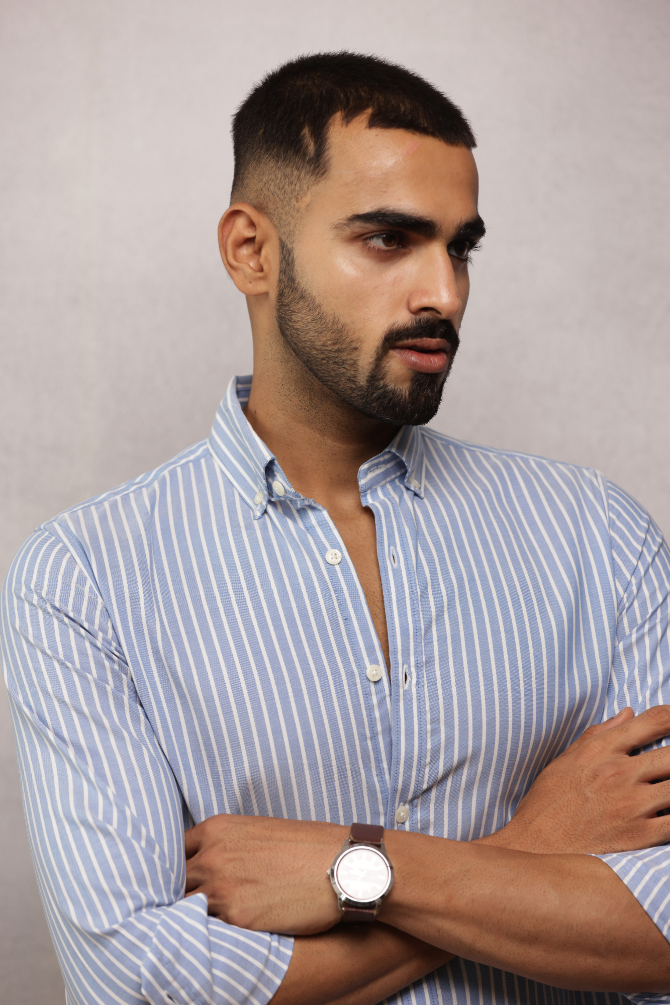 Button Down Oxford Striped Shirt - Blue