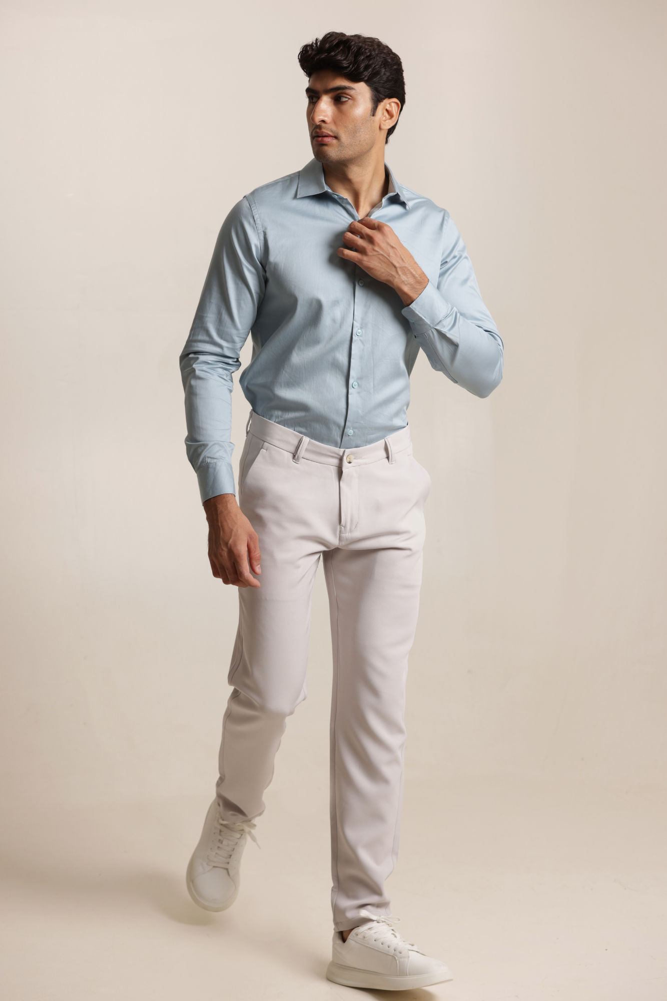 Essential Satin Shirt - Gerent Grey