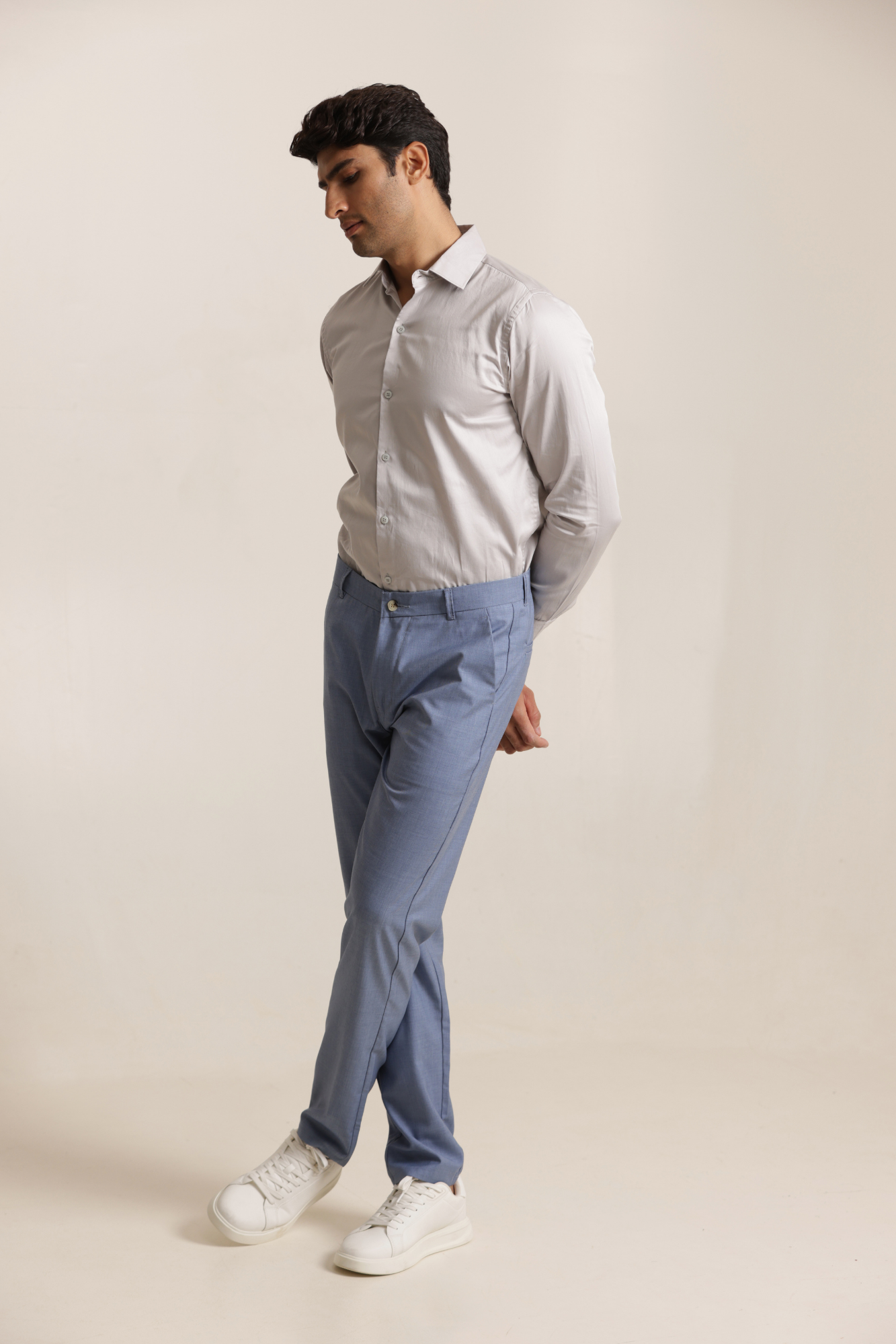 Essential Satin Shirt - Light Grey