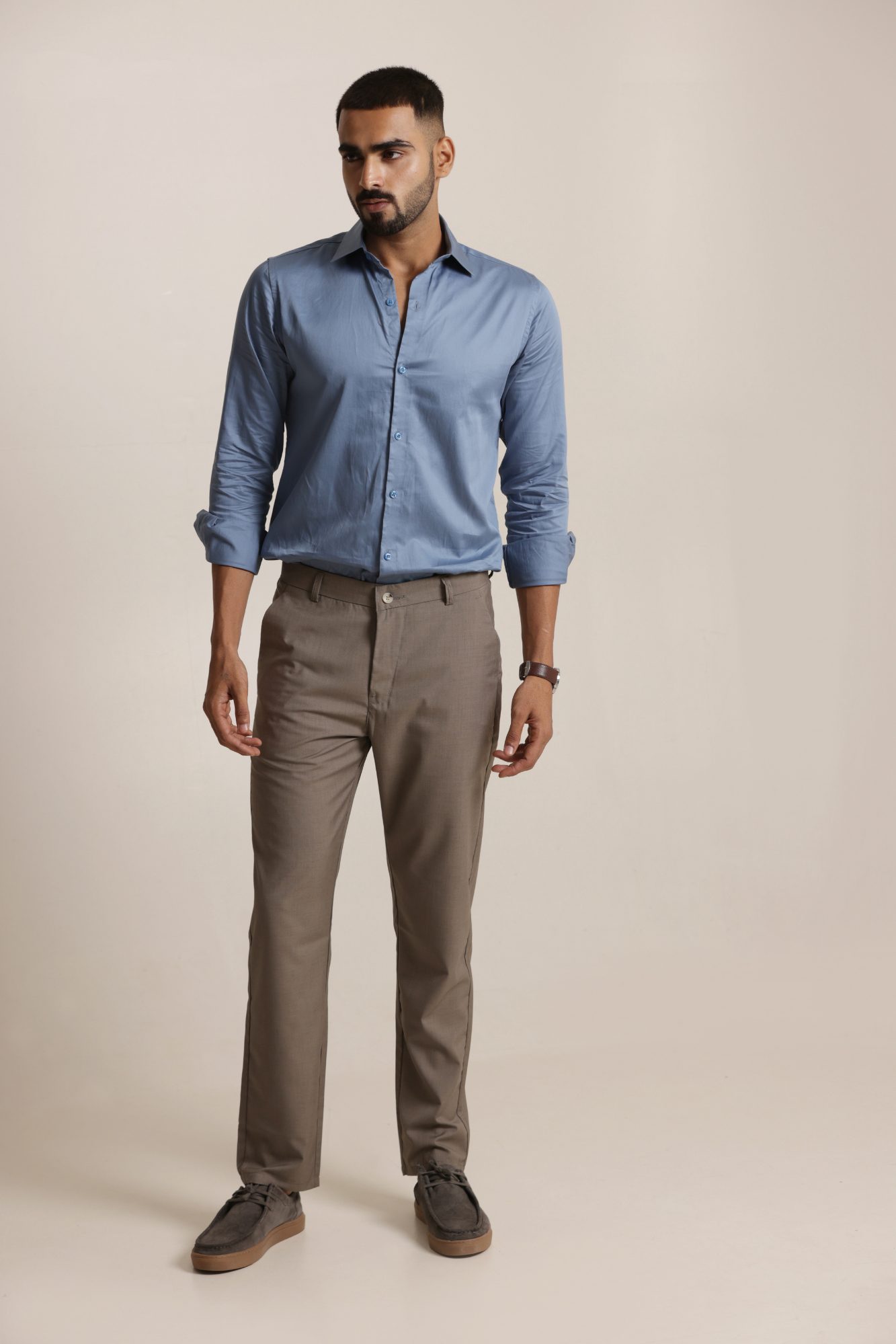 Essential Satin Shirt - Stone Blue