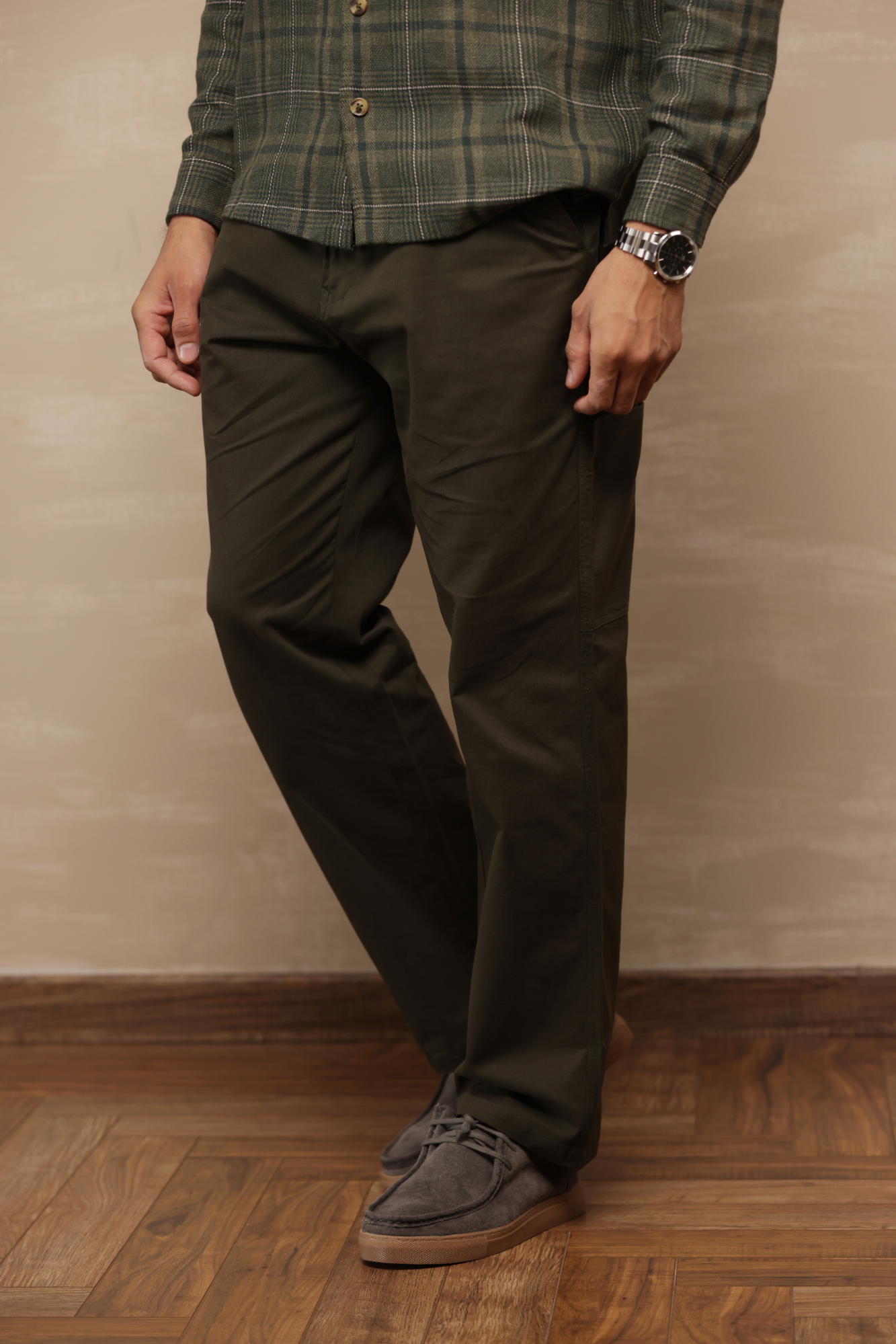 Classic Regular Fit Cargo Back Pocket Green