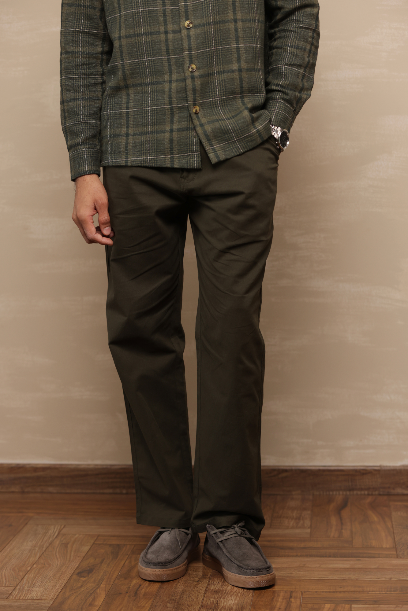 Classic Regular Fit Cargo Back Pocket Green