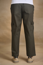 Mens Relaxed Fit Trousers/Baggy Cargo - Green