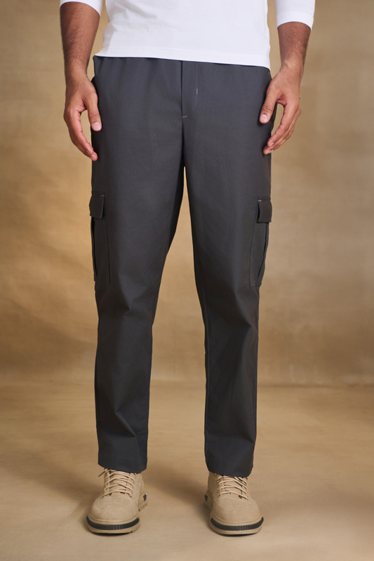 Mens Relaxed Fit Trousers/Baggy Cargo - Grey