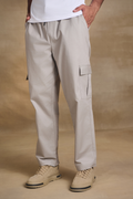 Mens Relaxed Fit Trousers/Baggy Cargo - Light Grey