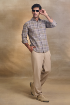 Mens Relaxed Fit Trousers/Baggy Pant - Beige