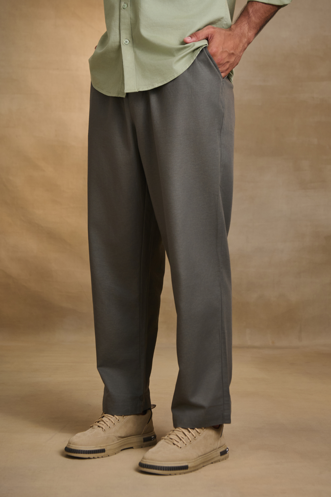 Mens Relaxed Fit Trousers/Baggy Pant - Grey
