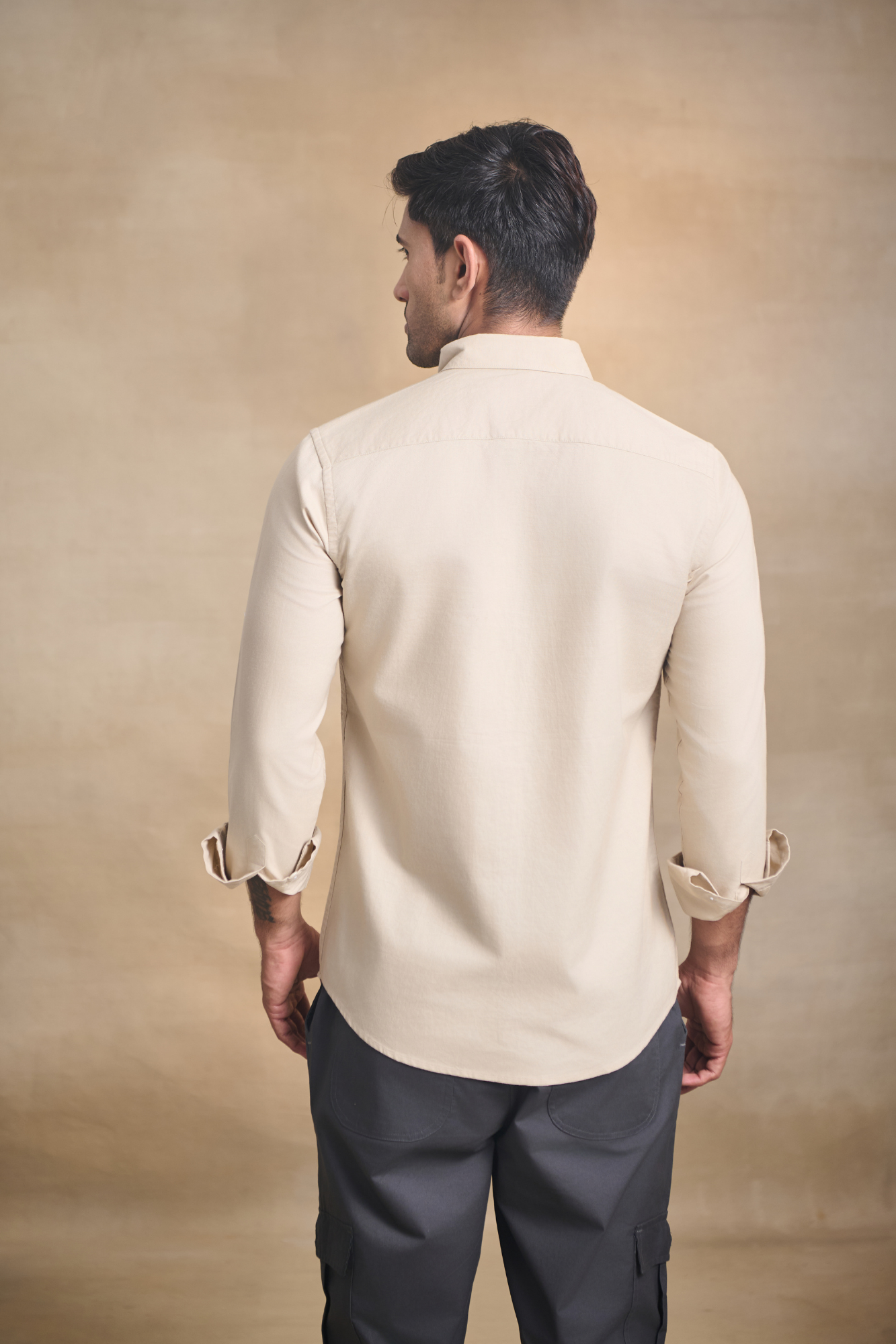 Premium Oxford Solid Shirt - Beige