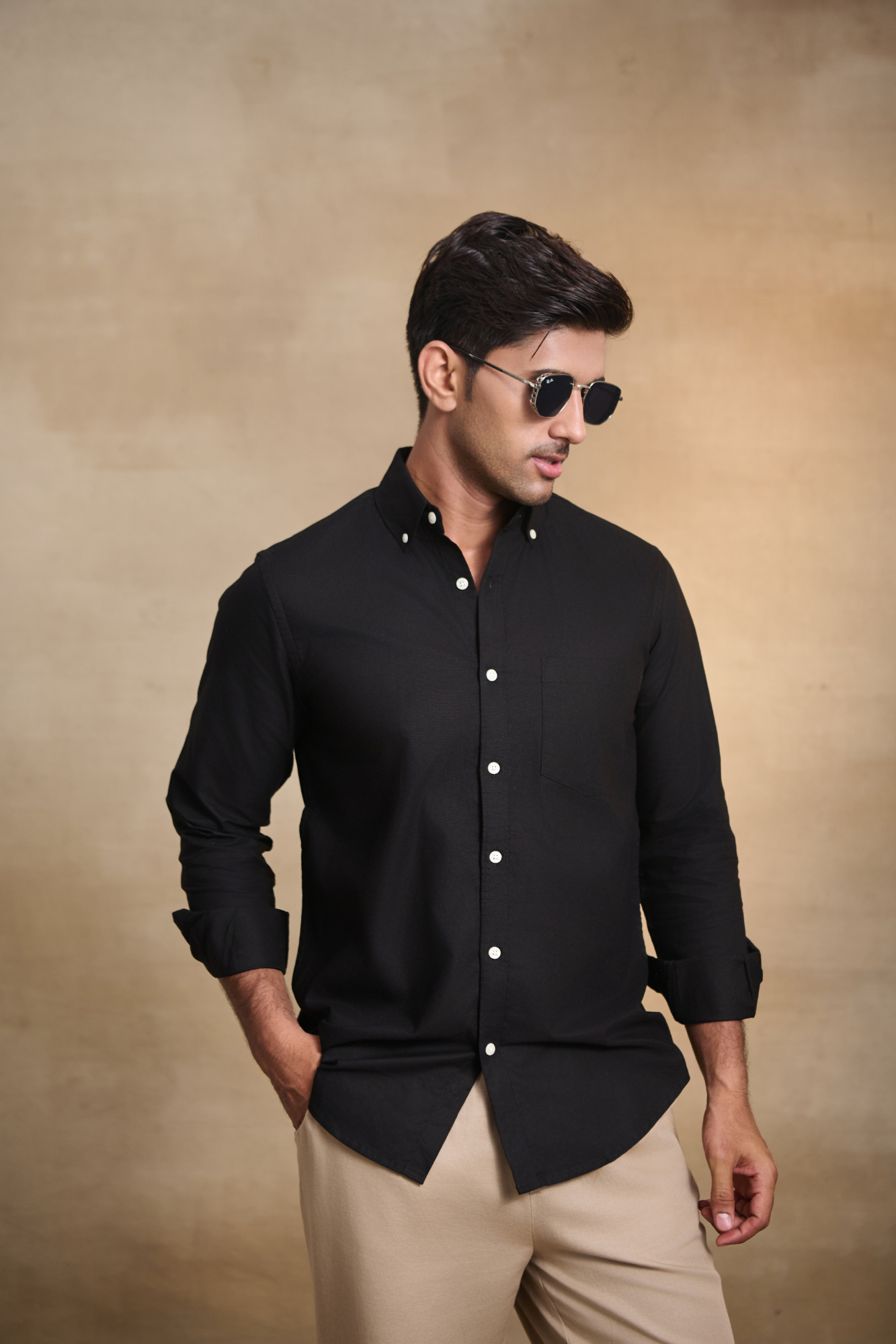 Premium Oxford Solid Shirt - Black