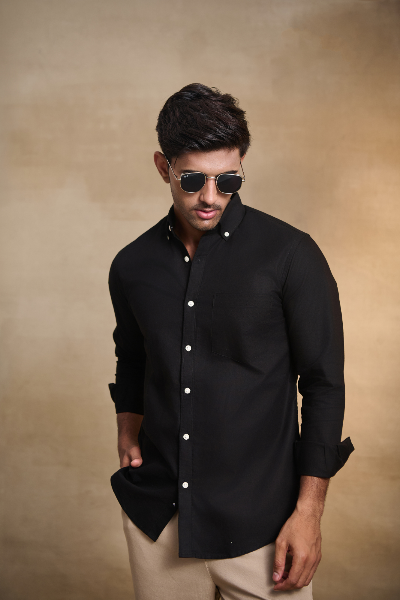 Premium Oxford Solid Shirt - Black