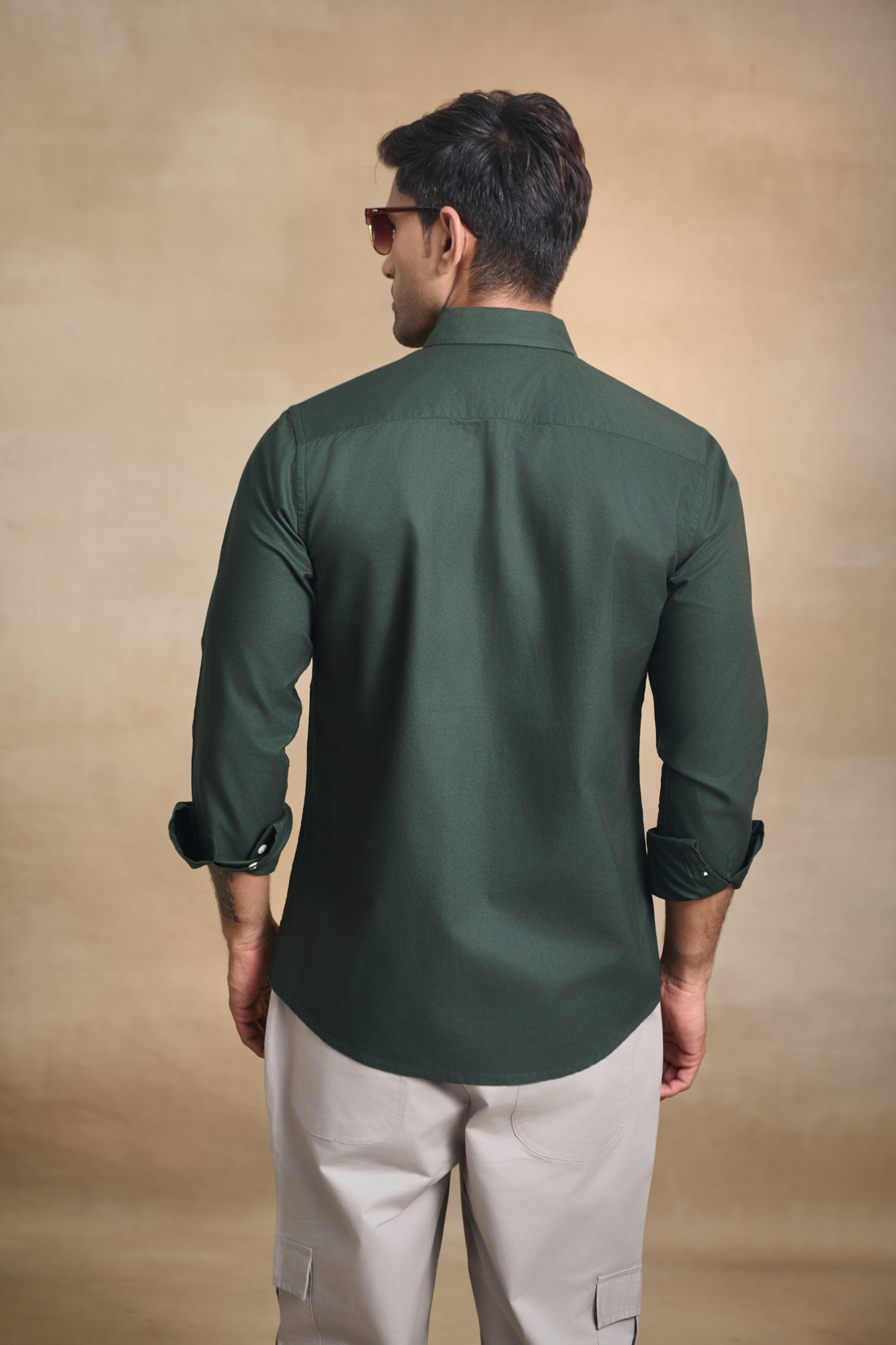 Premium Oxford Solid Shirt - Bottle Green