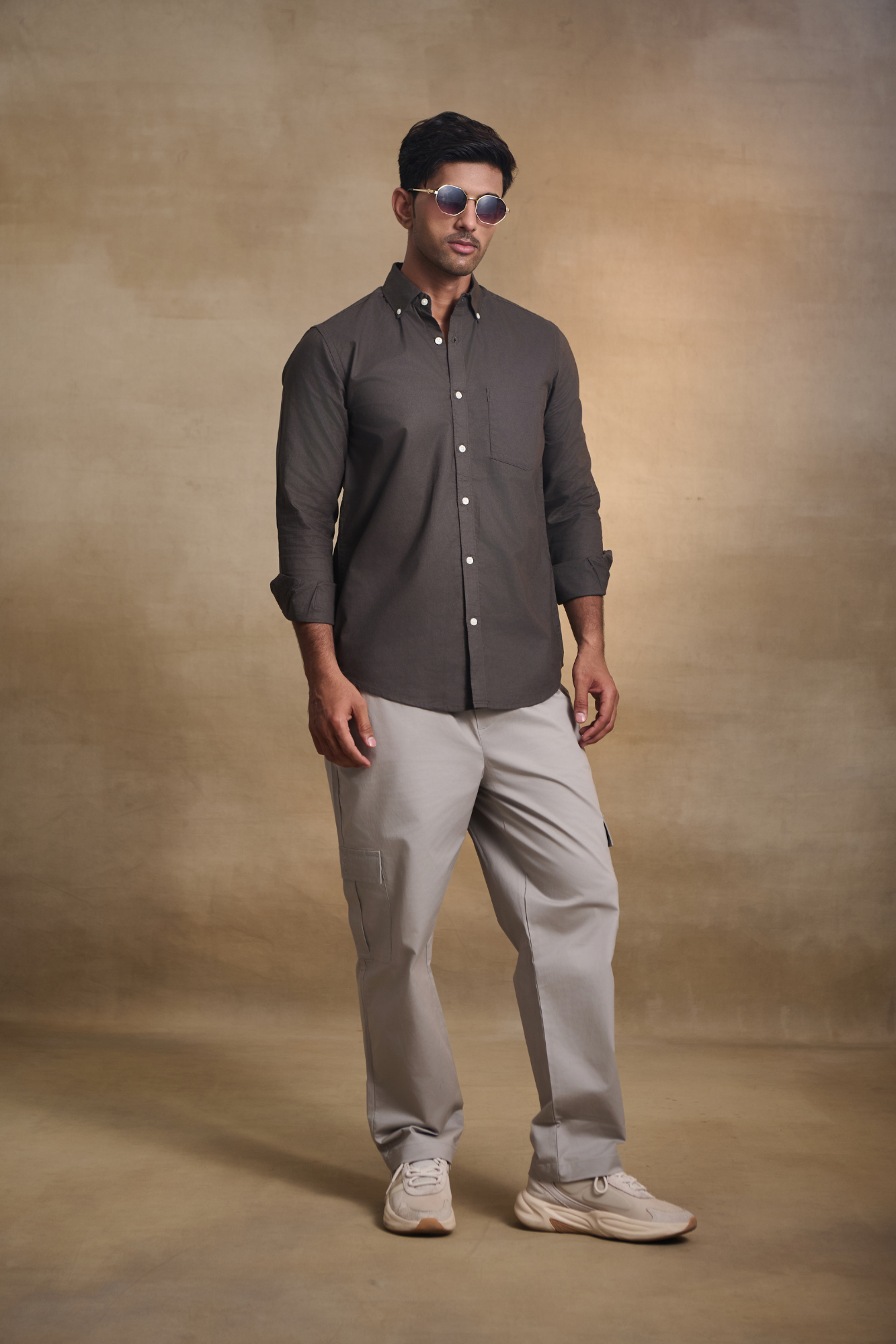 Premium Oxford Solid Shirt - Dark Brown