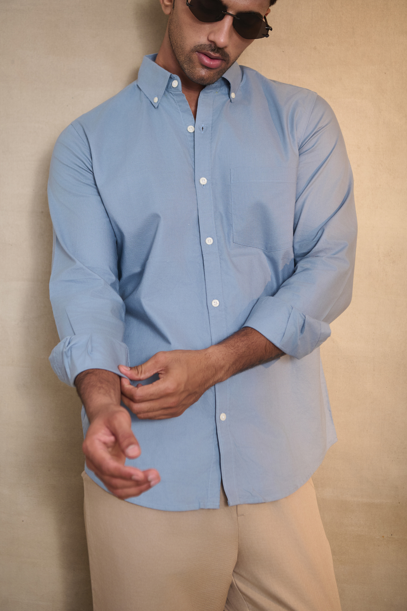 Premium Oxford Solid Shirt - Light Blue