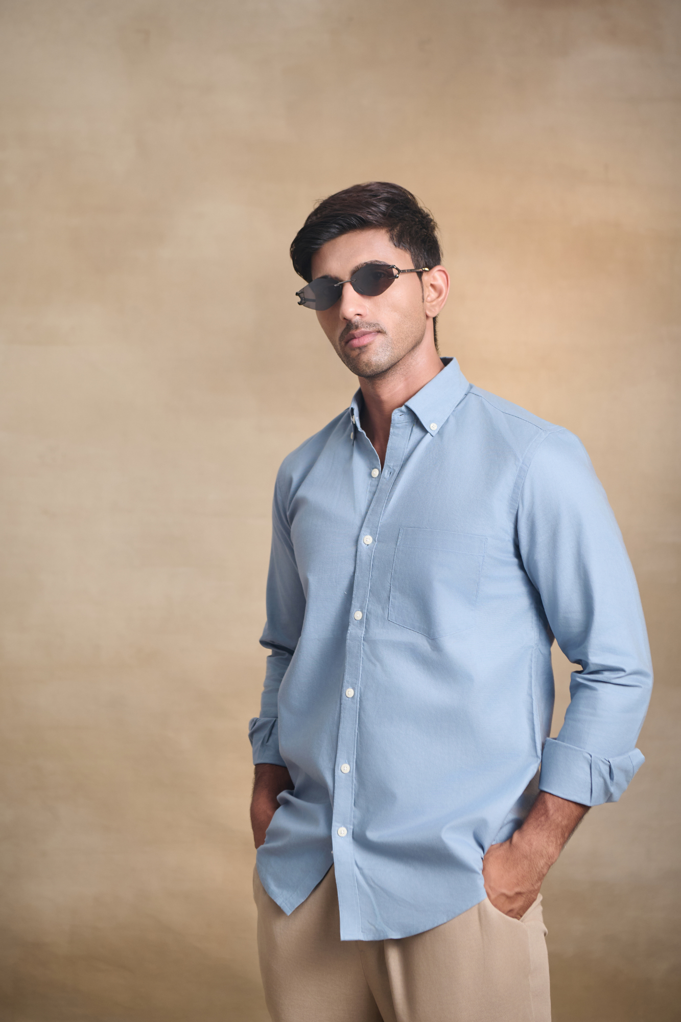 Premium Oxford Solid Shirt - Light Blue