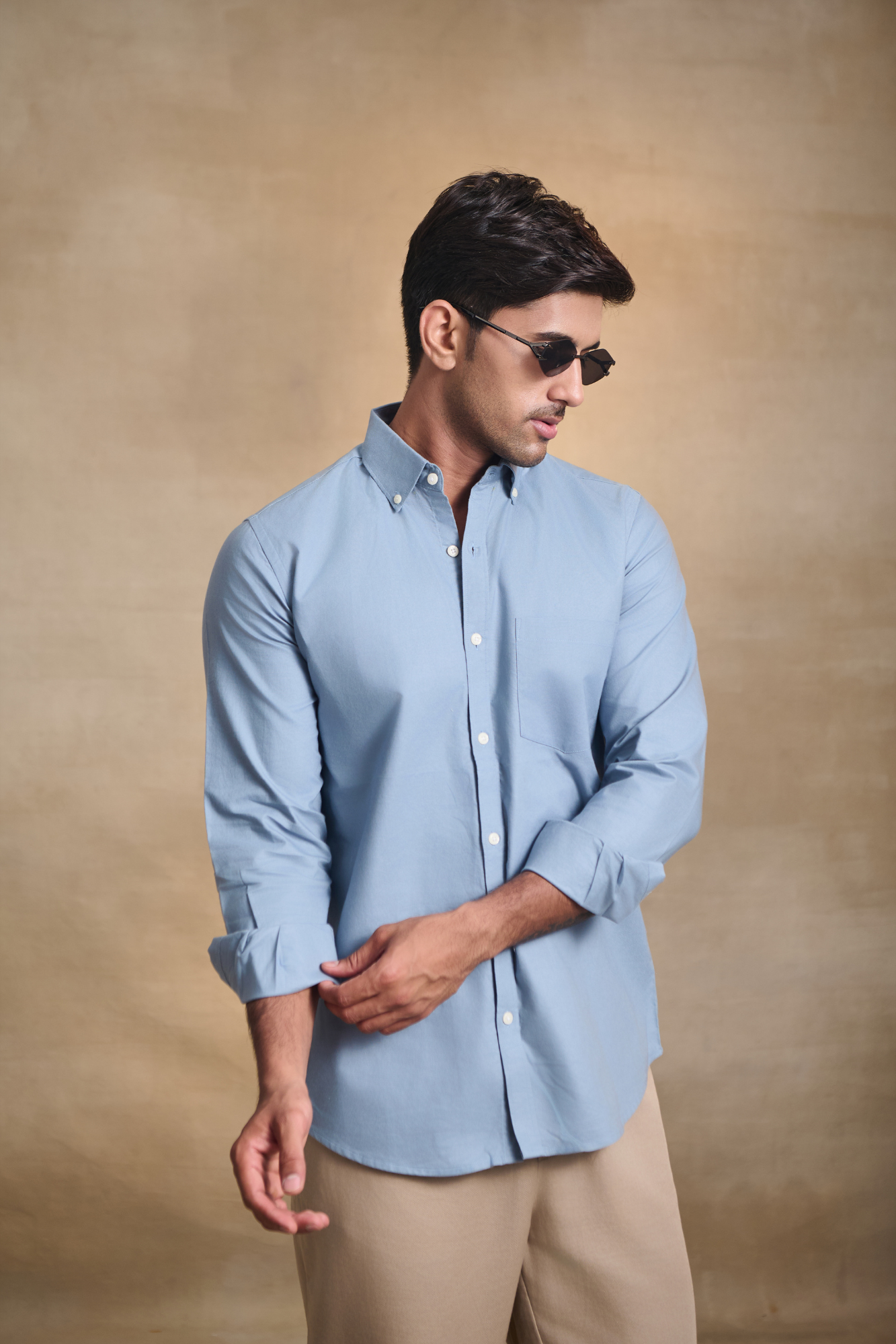 Premium Oxford Solid Shirt - Light Blue