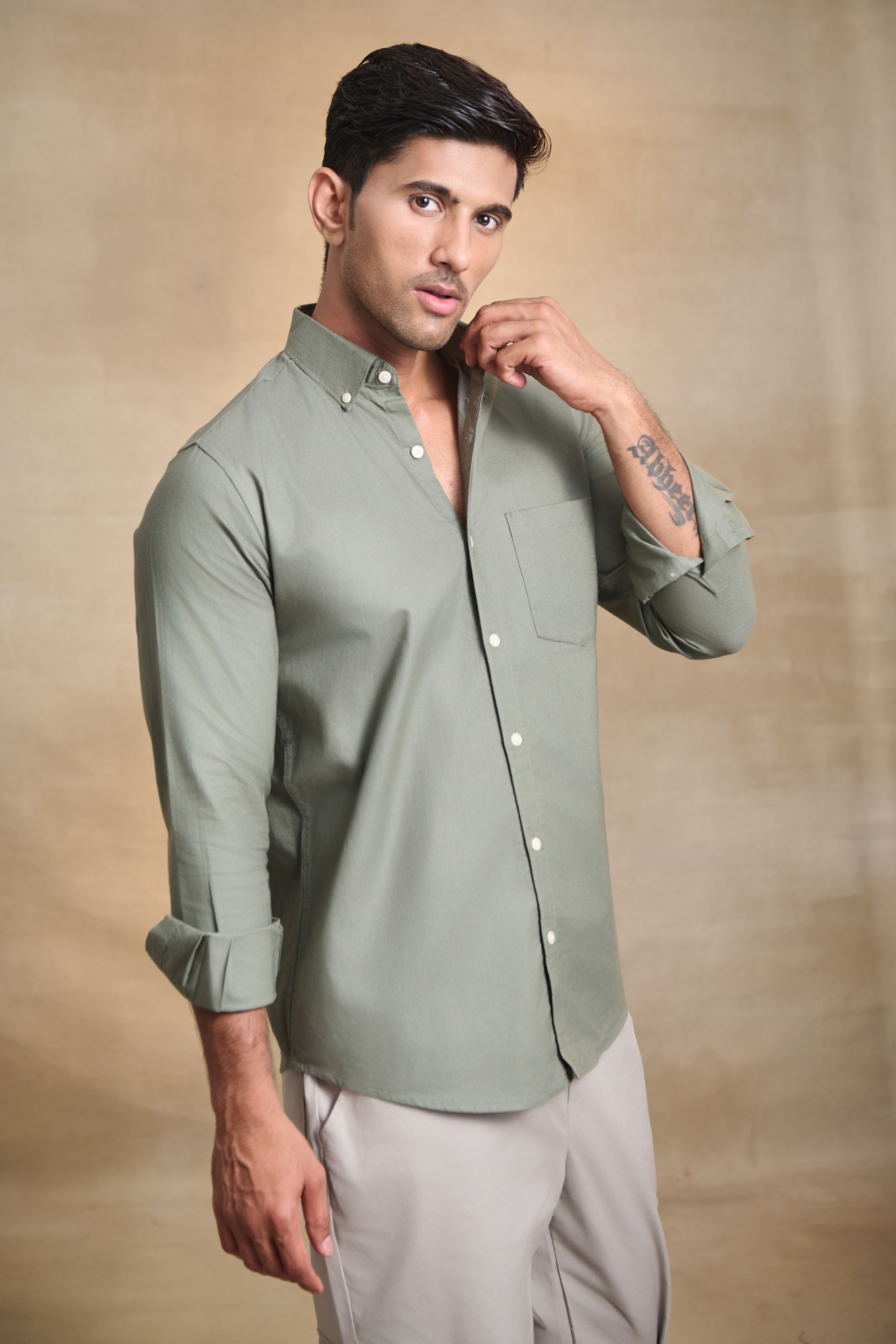 Premium Oxford Solid Shirt - Light Green