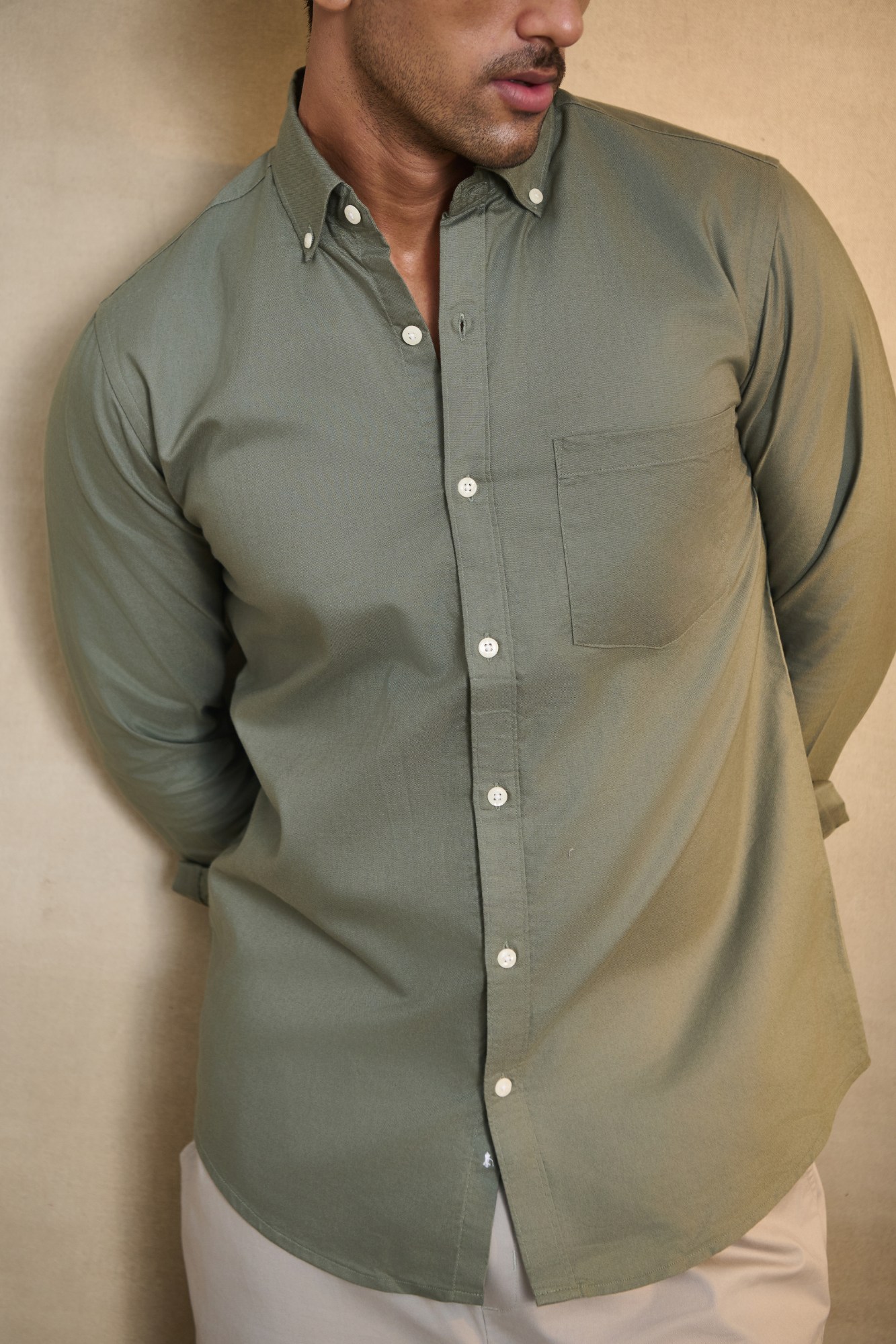 Premium Oxford Solid Shirt - Light Green