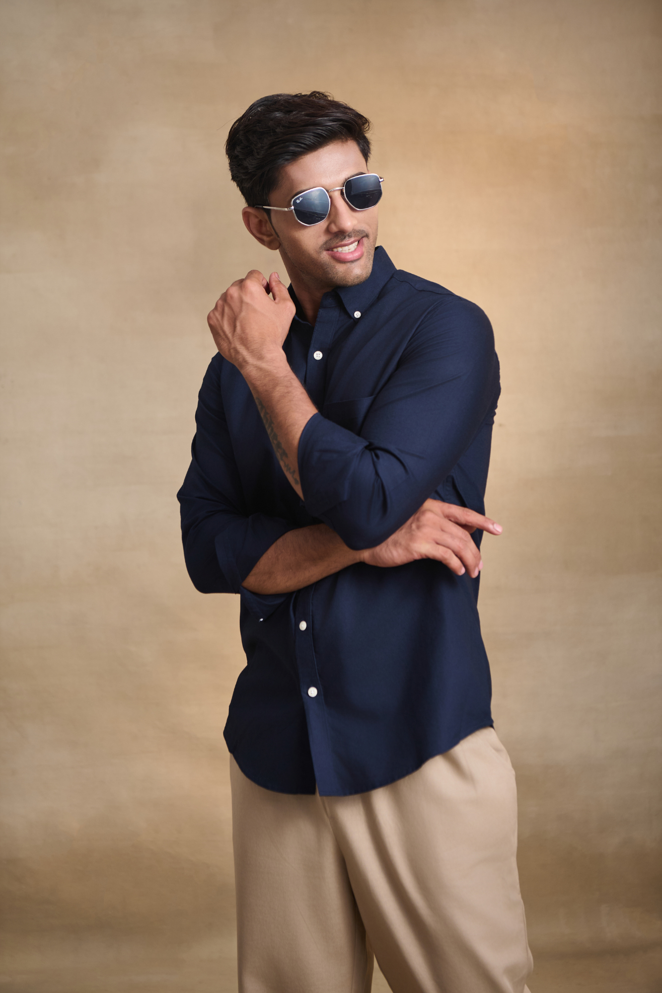 Premium Oxford Solid Shirt - Navy Blue