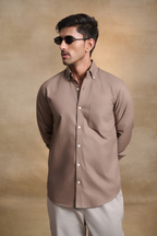 Premium Oxford Solid Shirt - Brown