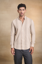 Striped Casual Shirt - Beige