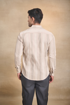 Striped Casual Shirt - Beige