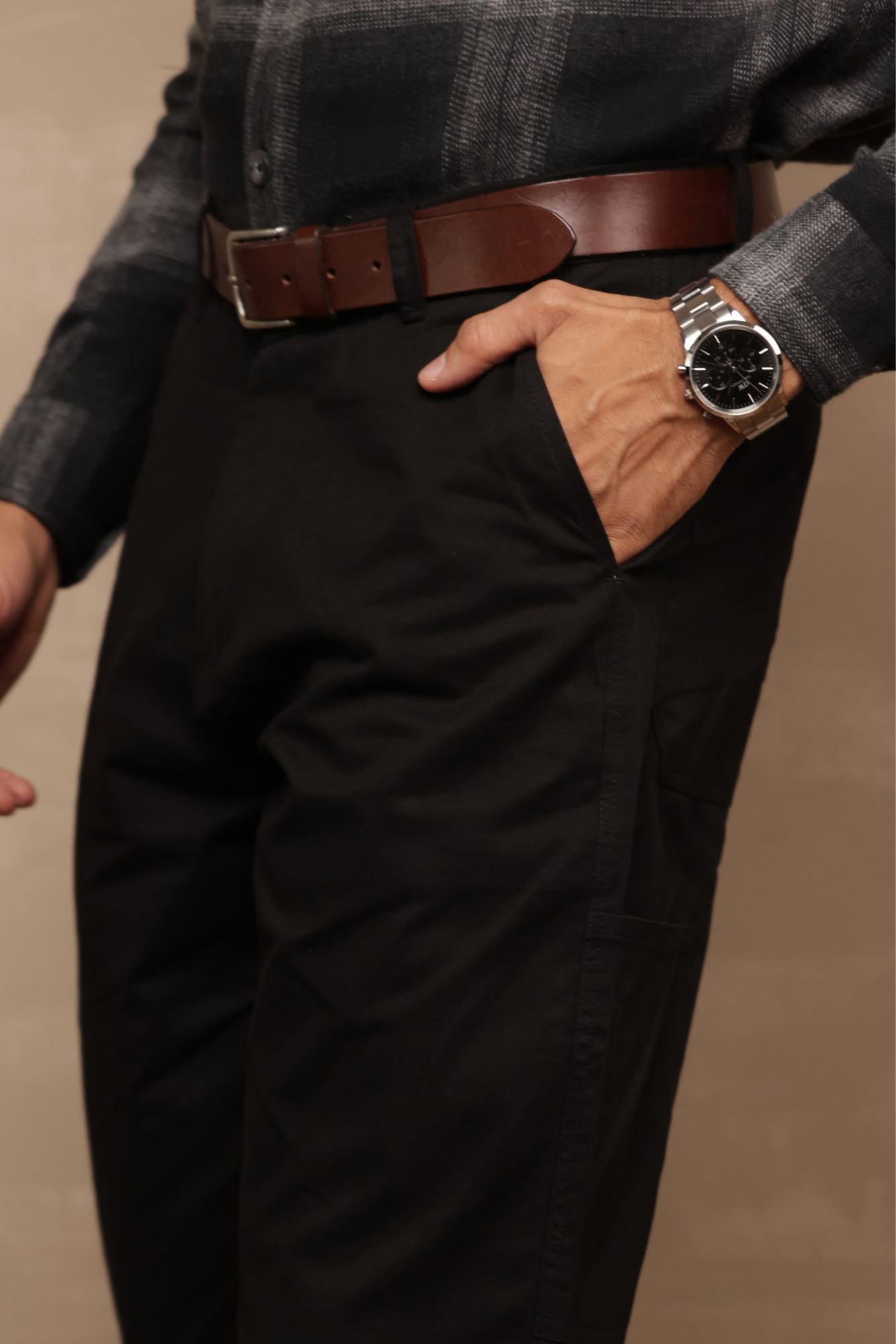 Classic Regular Fit Cargo Back Pocket Black