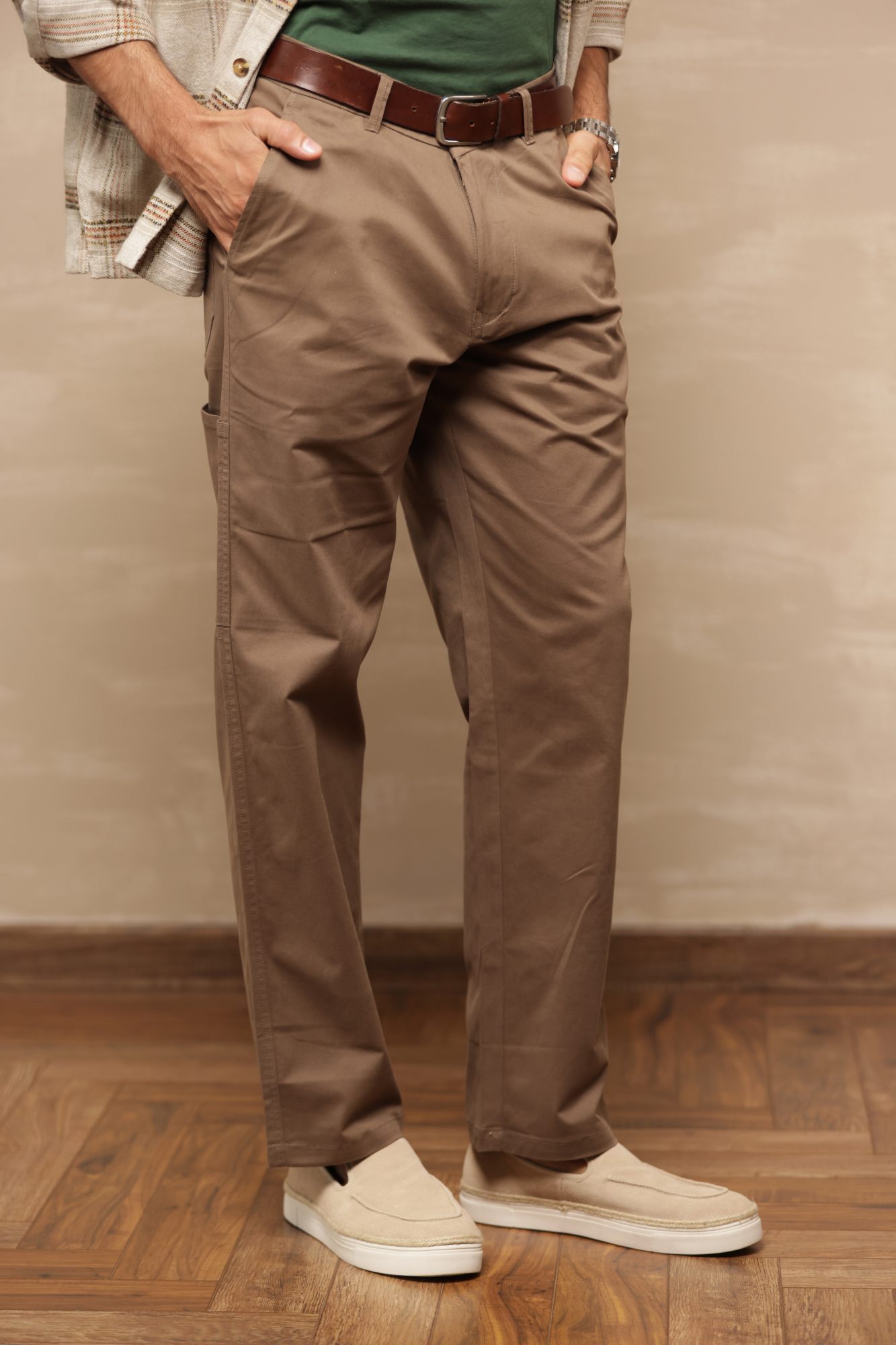 Classic Regular Fit Cargo Back Pocket Brown