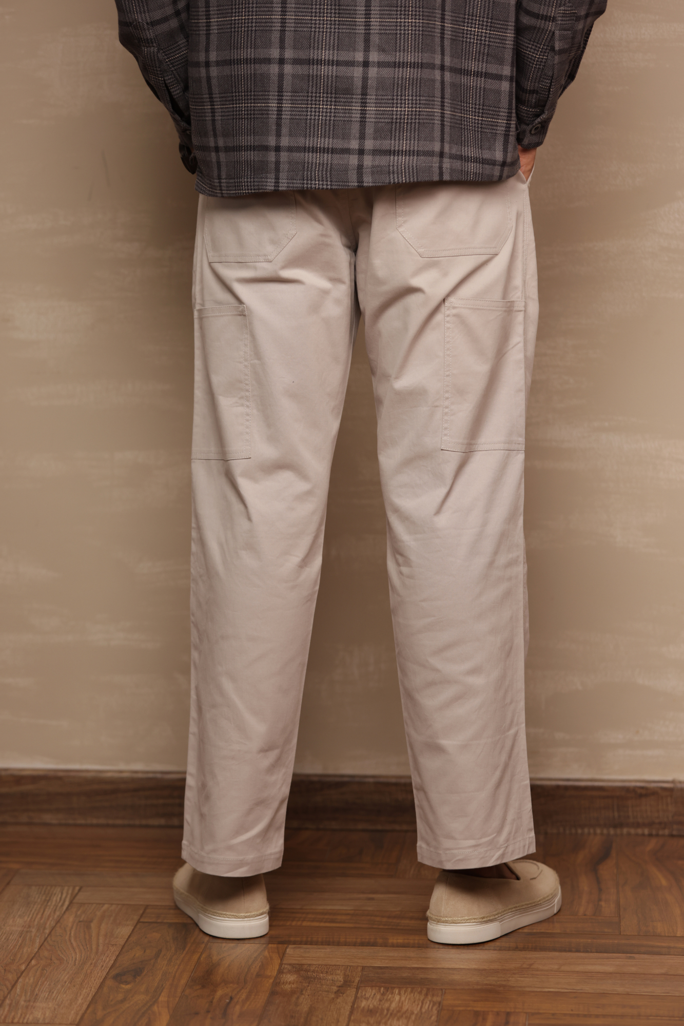 Classic Regular Fit Cargo Back Pocket Cream