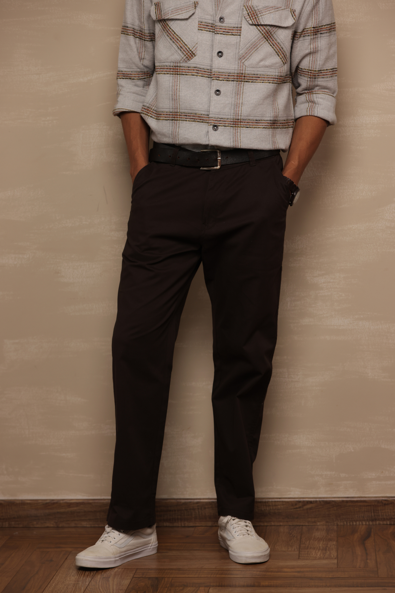 Classic Regular Fit Cargo Back Pocket Dark Brown