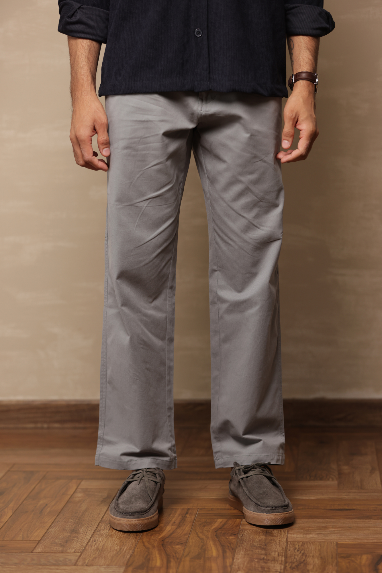 Classic Regular Fit Cargo Back Pocket Grey