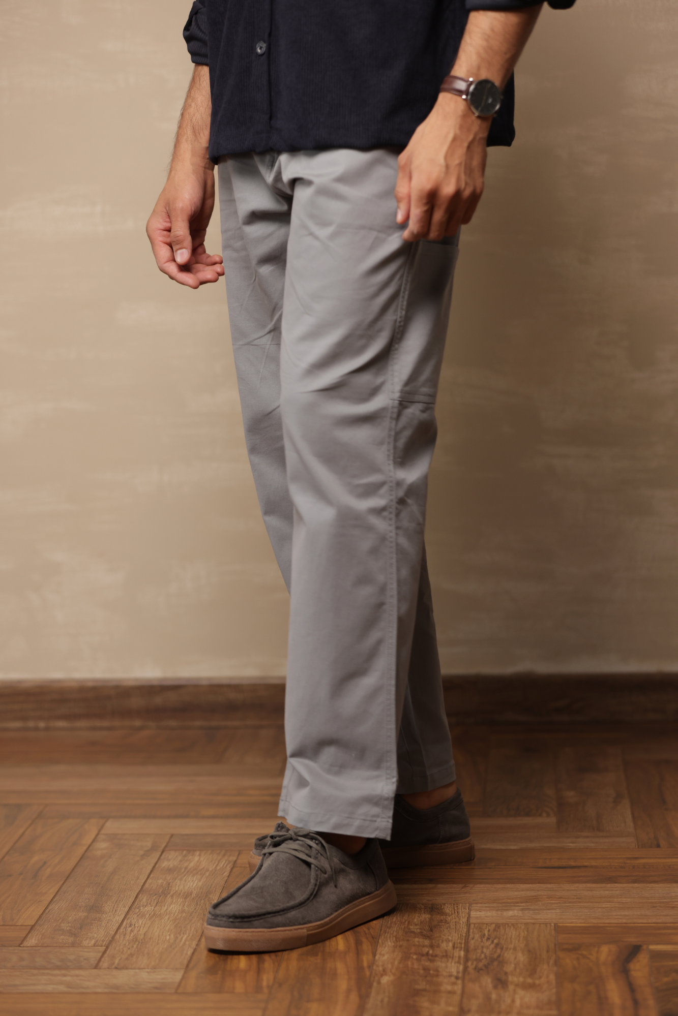 Classic Regular Fit Cargo Back Pocket Grey