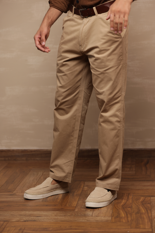 Classic Regular Fit Cargo Back Pocket Light Brown